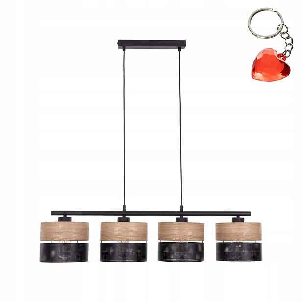 Závěsný stropní Stropní Svítidlo Nicol Černý Kov 4 zdroje E27 15W Tk Lighting