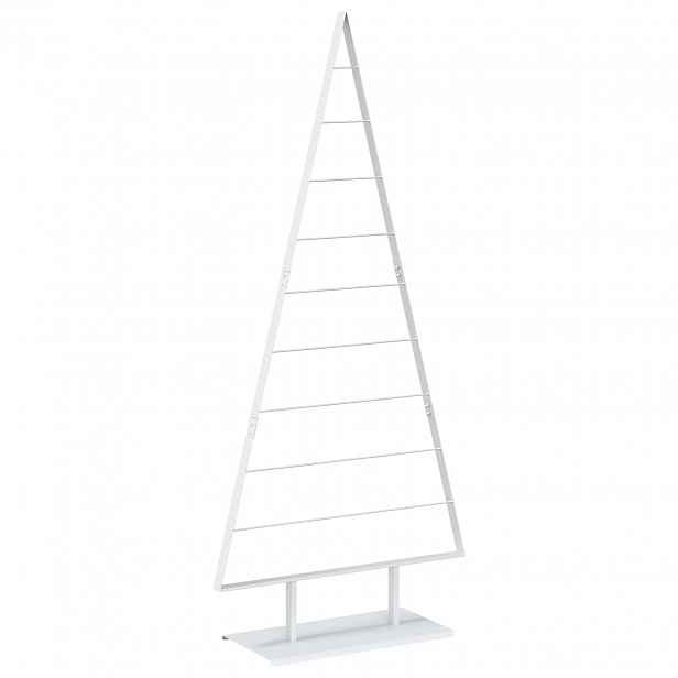 vidaXL Kovový vánoční stromeček KUOPIO 210 cm Ocel Bílá
