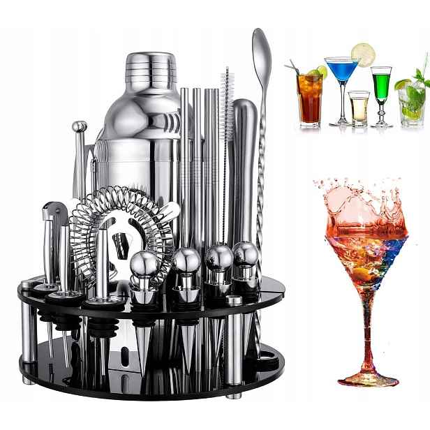 Barmanská sada Profesionální 30el na koktejly a nápoje Shaker 750 ml Pods