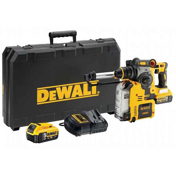 DeWALT - 18V AKU kombinované kladivo, 2x aku 5,0 Ah Li-Ion, nabíječka DCH275P2