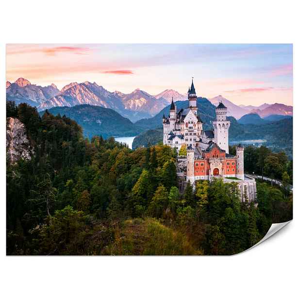 Muralo FOTOTAPETA do Ložnice Zámek Horský Les Stromy Zelená 200x140