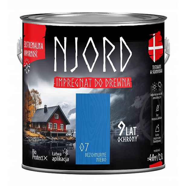 Njord Ochranná A Dekorativní Impregnace Na Dřevo 2,5 L Bezoblačná Obloha
