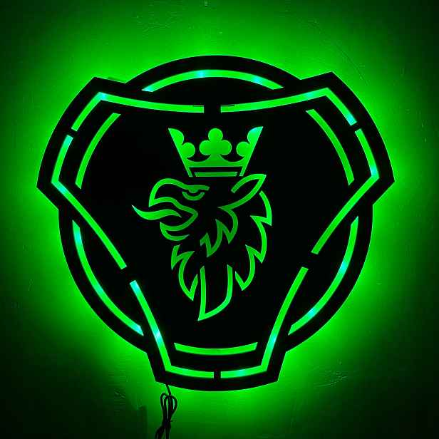 Noční Lampa Led Logo Scania Rgb dálkové ovládání 3D dřevěný obraz Dárek