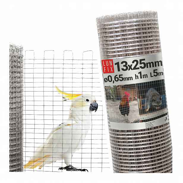 Pěstitelská síť na voliéry 50 m, svařovaná, pozinkovaná, 13x25 h1 fi0,65