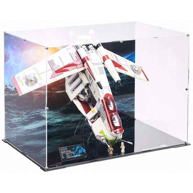 Vitrína s pozadím Blacked Brick pro Lego 75309 Star Wars Kanonýr republiky