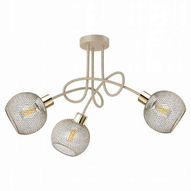 Stropní Svítidlo Stropní Svítidlo Lustr 3xE27 Béžová Kašmír Loft Edison do pokoje