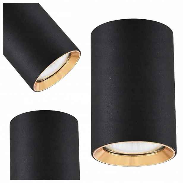 Tuba Na Omítku Kulatý Manacor 9 CM Černo-zlatá 1XGU10 Light Prestige