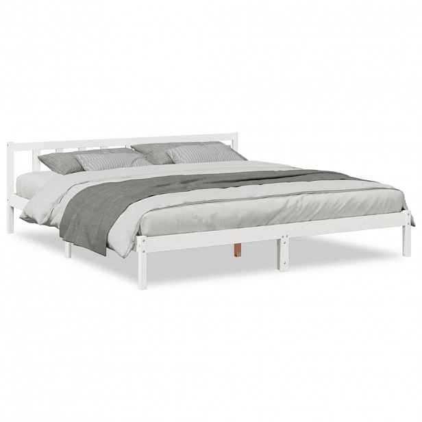 vidaXL Prodloužený rám postele bez matrace bílý 180 x 220 cm borovice
