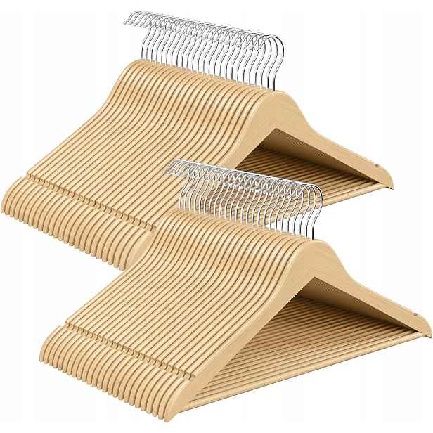 Dřevěné věšáky na oblečení, 50 Kusů, 43 x 0,8 x 21 cm Songmics