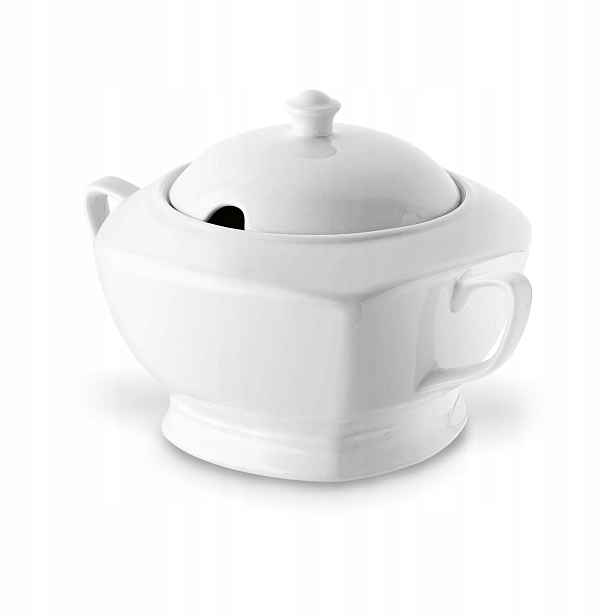 Elegantní porcelánová váza/mísa na polévku, vývar 2,5 l bílá