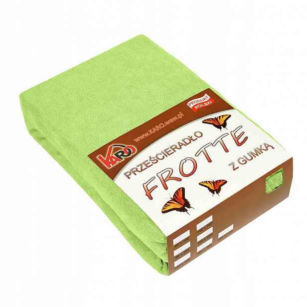 Froté prostěradlo s gumičkou 200x220 limetkové Karo