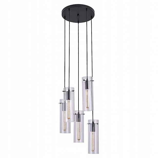 Pětibodová závěsná lampa ze skleněných trubek