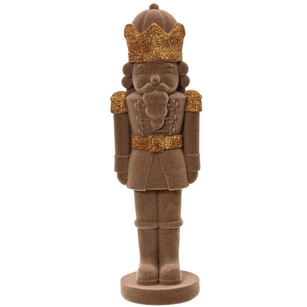 Vánoční figurka Louskáček velurově hnědá 39,2 cm 1 Ks