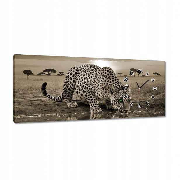 Hodiny 100x40 Tygr Gepard Do Ložnice