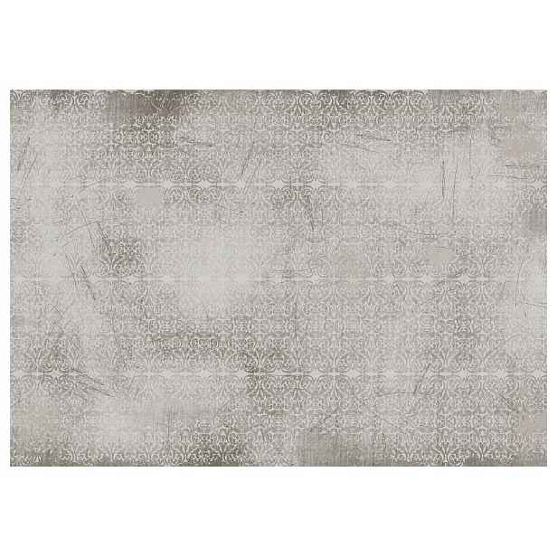 Tapeta Damask Brokat ornament ve stylu Vintage Šedo-bezová 200x140 lepidlo