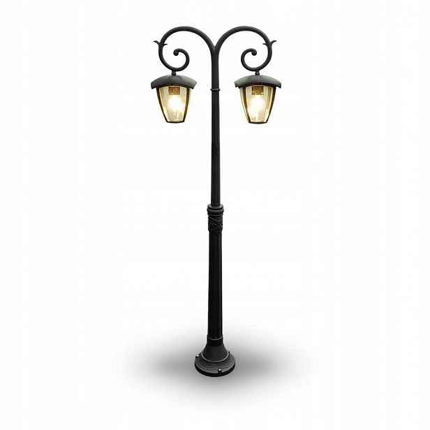 V-tac Zahradní lampa 2XE27 1410 mm IP44 černá VT-738