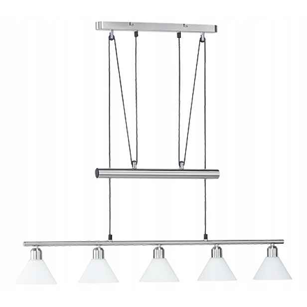 Lustr Trio Stamina stříbrný, 5x40W, E14, nastavitelná výška