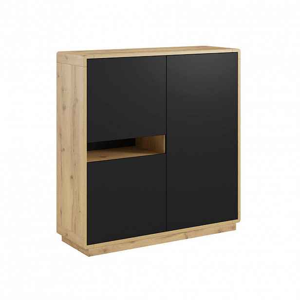 Petits-meubles SIDEBOARD Raven Matná černá a dřevo