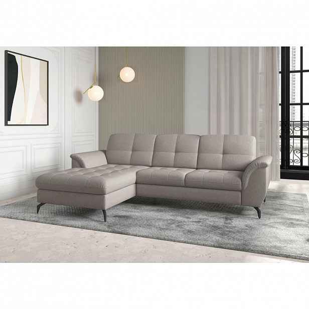 Sit & More ROHOVÁ SEDAČKA, textil, šedohnědá