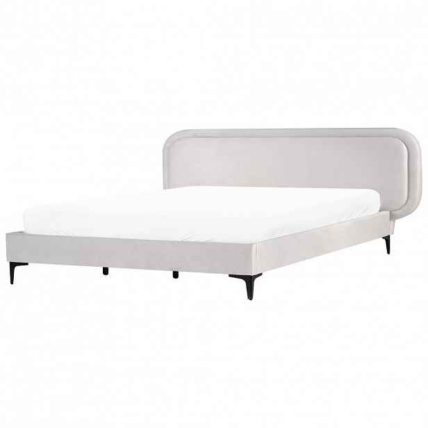 Beliani POSTEL s roštem 180/200 cm Světle šedá Suzette