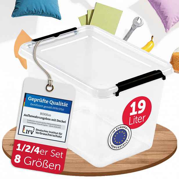 BOXXivo ÚLOŽNÝ box s víkem 19 l – sada 1 ks
