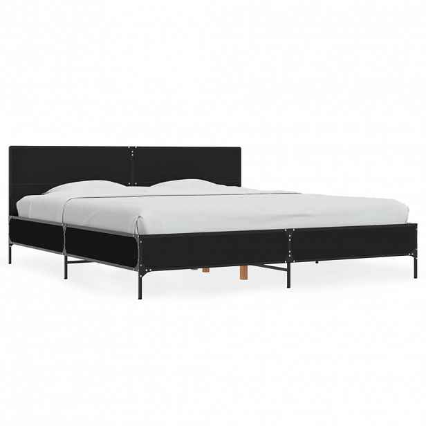vidaXL Rám postele černý 180 x 200 cm kompozitní dřevo a kov