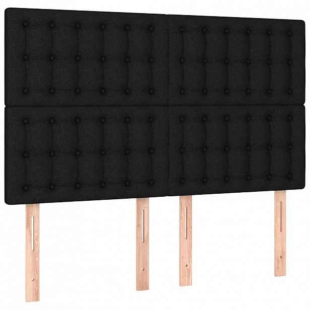 vidaXL Čelo postele černé 144x5x118/128 cm látkové