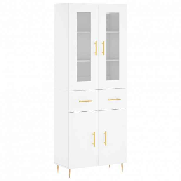 vidaXL Skříň highboard bílá 69,5 x 34 x 180 cm kompozitní dřevo