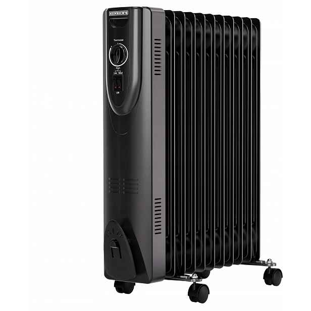 Elektrický Olejový Radiátor s termostatem 2500W, úsporný a Výkonný black