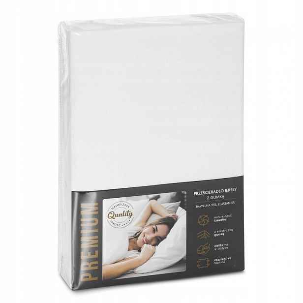 Prostěradlo jersey 4 s gumičkou 240x220 krémové na vysoký matrace 30 cm 190