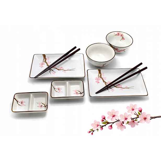 Sada na sushi pro 2 osoby Sakura II s miskami 11,5 cm