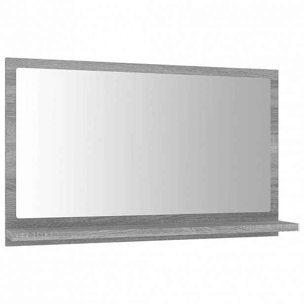vidaXL Koupelnové zrcadlo šedé sonoma 60x10,5x37 cm kompozitní dřevo