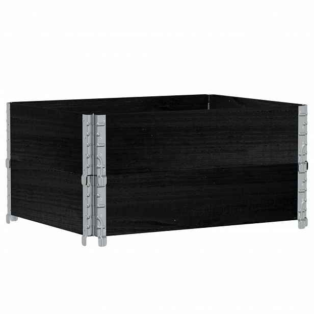 vidaXL Paletové nástavce 2 ks černé 80 x 60 cm masivní borové dřevo