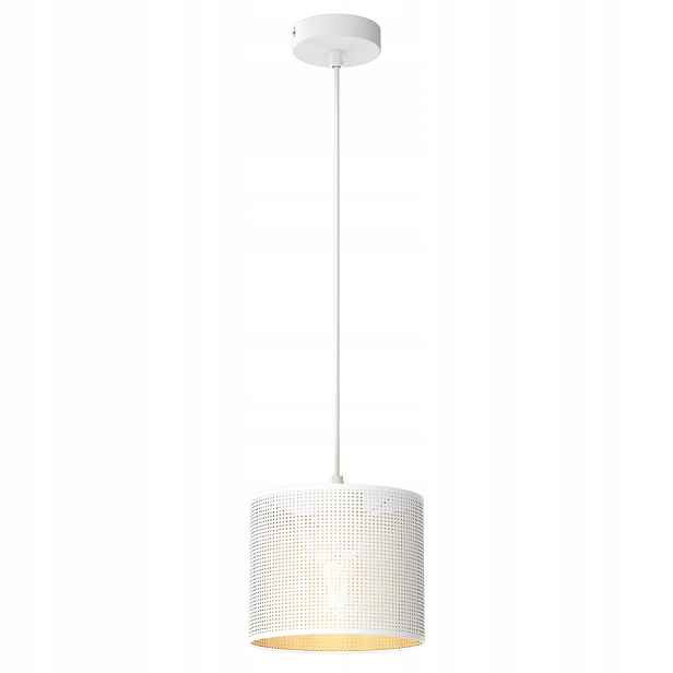 Závěsná lampa bílá zlatá kulatá Ø 18 cm síťka do obývacího pokoje Luminex