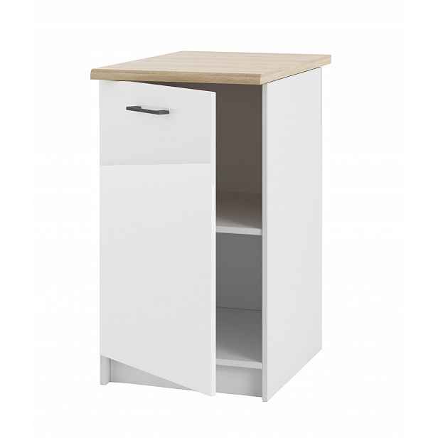 Kuchyňská skříňka Stojící Dolní Bílá Akryl Lesk s Pracovní deskou pro Sady 45 CM
