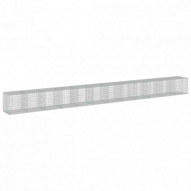vidaXL Gabionový koš s víkem 1 200 x 100 x 100 cm pozinkované železo