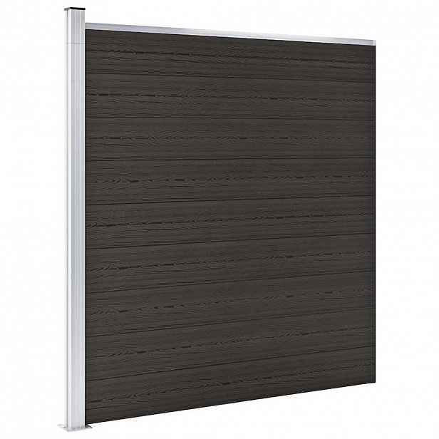 vidaXL Plotový dílec WPC 175 x 186 cm černý