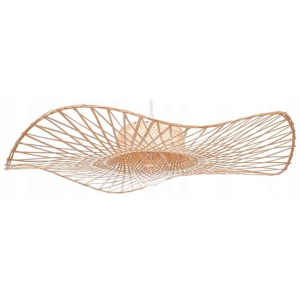 Závěsná lampa Boho bambusová bílá 73 cm TH32