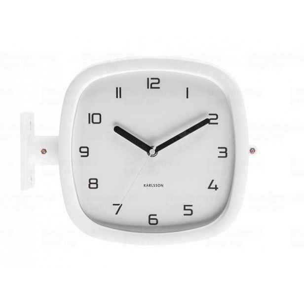 Bílé nástěnné hodiny Karlsson Slides, 29 x 24,5 cm