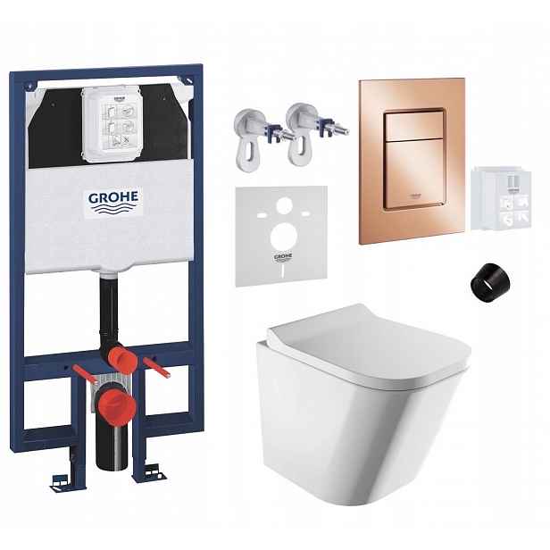 7v1 Podomítkový Wc set s podstavcem Grohe Slim Wc mísa Rim Omnires tlačítko