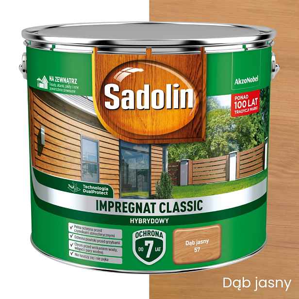 Sadolin Klasická Ochranná A Dekorativní Impregnace Na Strom 9 L, Dub Světlý