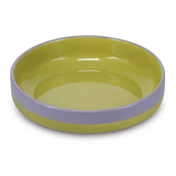 Zelený/fialový hluboký  talíř z kameniny ø 21 cm Duo – ONA