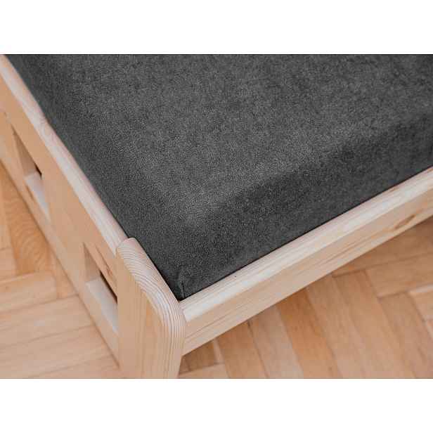 Froté prostěradlo do dětské postýlky tmavě šedé 70x140 cm
