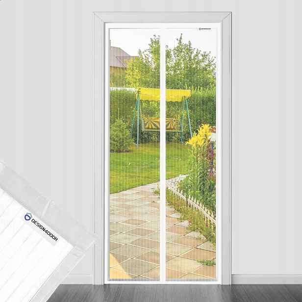 Moskytiéra design4door 80x170 cm bílá magnetická na dveře bez vrtání