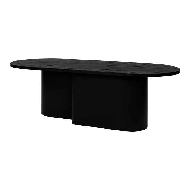 Černý konferenční stolek s deskou v dubovém dekoru 50x115 cm Looi – noo.ma