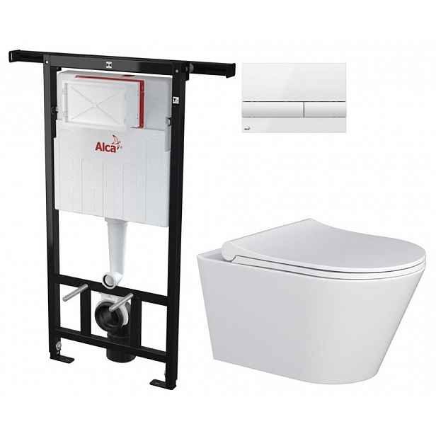 Předstěnový instalační systém s bílým tlačítkem M1710 + WC MYJOYS MY1 + SEDÁTKO AM102/1120 M1710 MY1