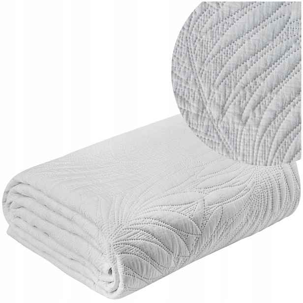Přehoz na postel pohovku 170x210 prošívaný přehoz pléd Stone bílý