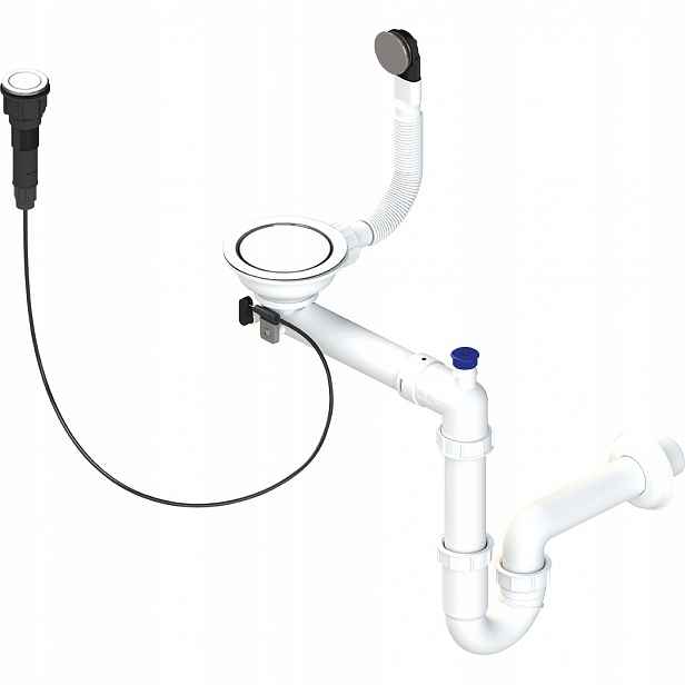 Sifon pro 1-komorový dřez 3,5'' s automatickým ovládáním tlačítkem