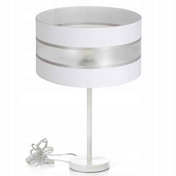 Stolní Noční Lampa Kancelářská Stínidlo S Pruhy 30 CM Ledová Polská Lampa