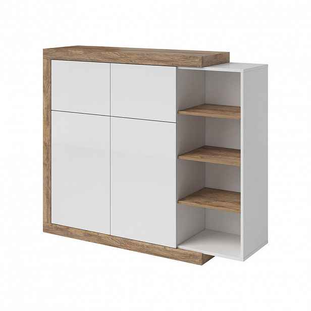Petits-meubles SIDEBOARD Azior Bílá a dřevo